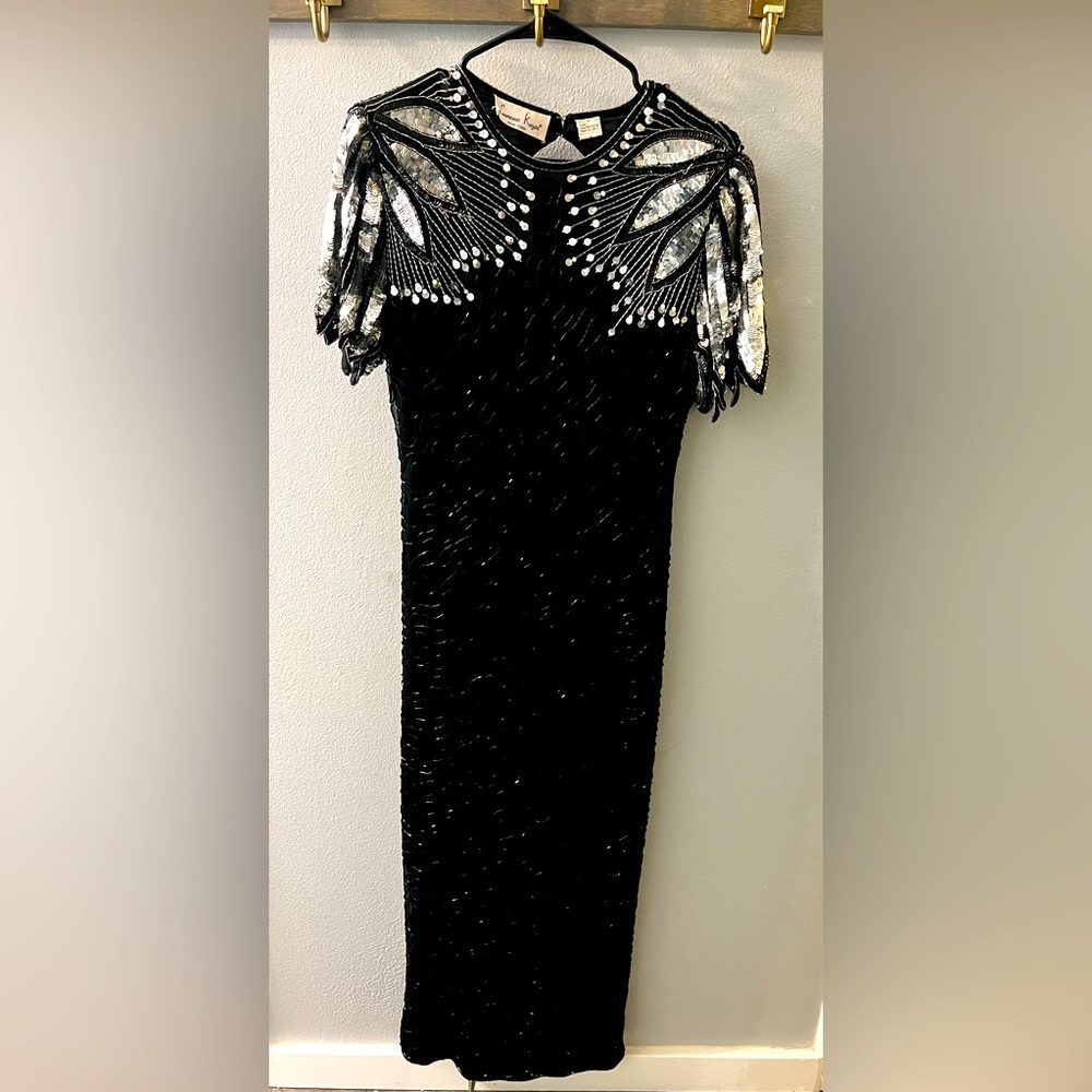 VINTAGE 80s fully beaded gown